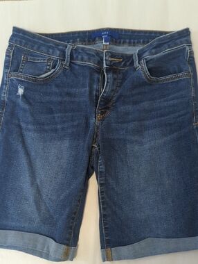 Apt. 9 Women's Dark Blue Rolled-Hem Boyfriend Denim Shorts